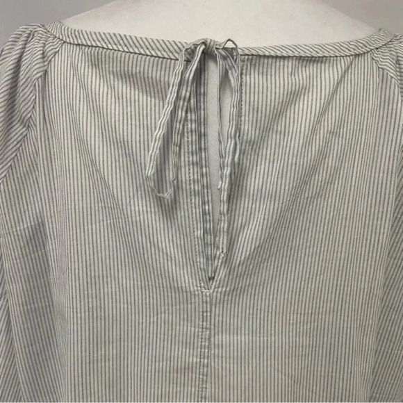 Everlane The Ruched Air Blouse Cotton Striped 12 Large - Picture 13 of 13
